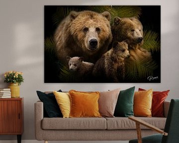 Dear Animal Wall Art, Digital Art Dear Illustration, Bear by Rivano Sarabdjitsingh