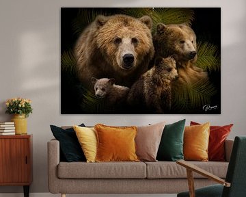 Dear Animal Wall Art, Digital Art Dear Illustration, Ours sur Rivano Sarabdjitsingh