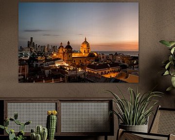 Stadtbild von Cartagena im Abendlicht von Romy Oomen