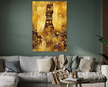 La Tour Eiffel dans le style de Gustav Klimt sur Whale & Sons