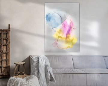 Kleurrijk, modern abstract aquarel van Studio Allee
