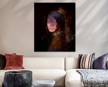 Abstract meisje met de parel | Naar het werk van Johannes Vermeer van MadameRuiz
