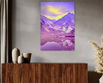 Bergdroom Pop Art Kleurrijk Geel Purper van FRESH Fine Art