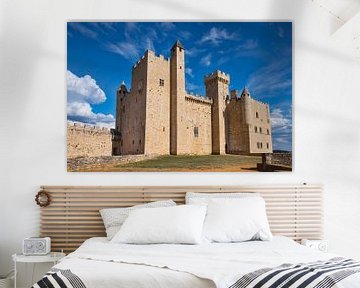 das schloss von beynac im sommer bei blauem himmel