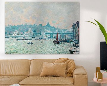 Alfred Sisley,Vue de la Tamise et du pont dearing Cross