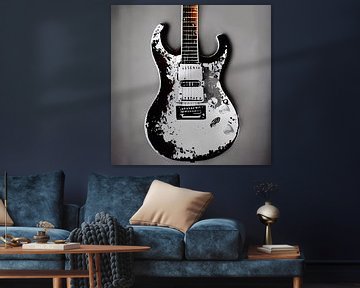 Oude elektrische gitaar zwart wit van renato daub