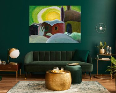 Voorbeeld van het werk in een kamer