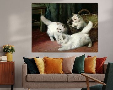Arthur Heyer,Drie witte Angora kittens