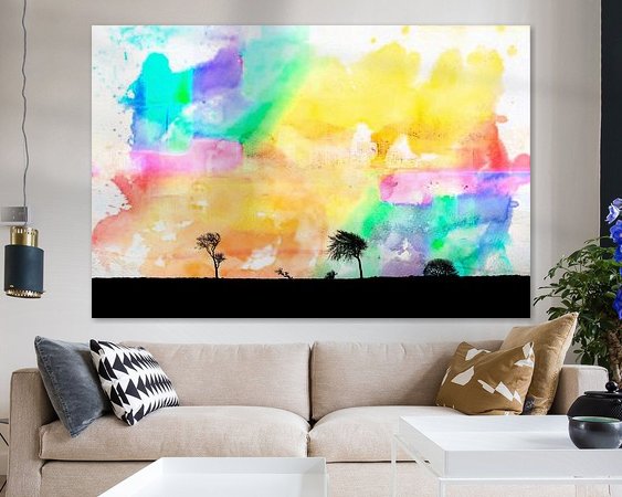 Voorbeeld van het werk in een kamer