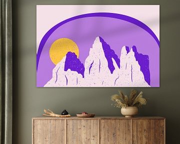 Montagnes arc-en-ciel violettes sur Mad Dog Art