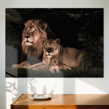 leeuwen familie met 1 welp