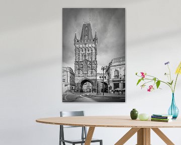 Pulverturm in Prag - Monochrom von Melanie Viola