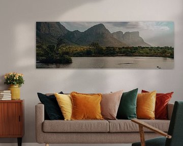 Zuid-Afrika Nijlpaarden in meer, Panorama foto van Tom in 't Veld