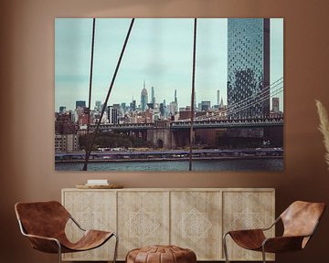 New York skyline as seen from the Brooklyn Bridge by Mick van Hesteren