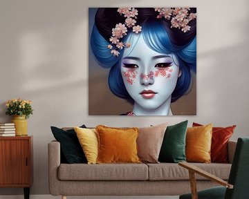 Geisha Woman Artwork van PsyBorgArt