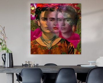 Drei Kahlo`s in rosa, rot und orange von Rudi Lippi