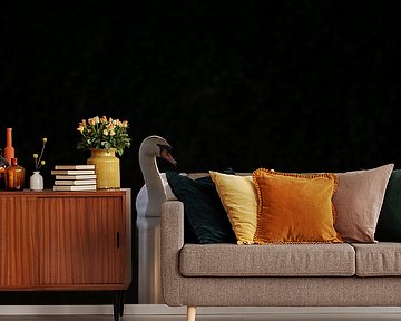 Schwan in einem dunklen Rahmen