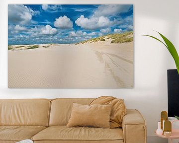 North Sea beach with sand structures after a storm by eric van der eijk
