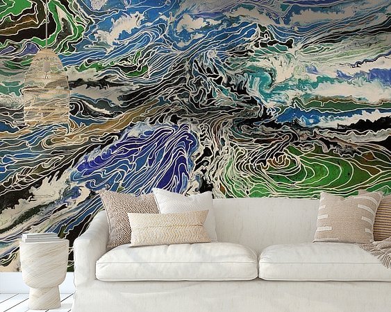 Voorbeeld van het werk in een kamer