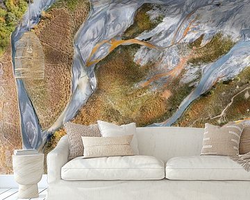 Rivierbedding van boven gezien geeft aparte beeld