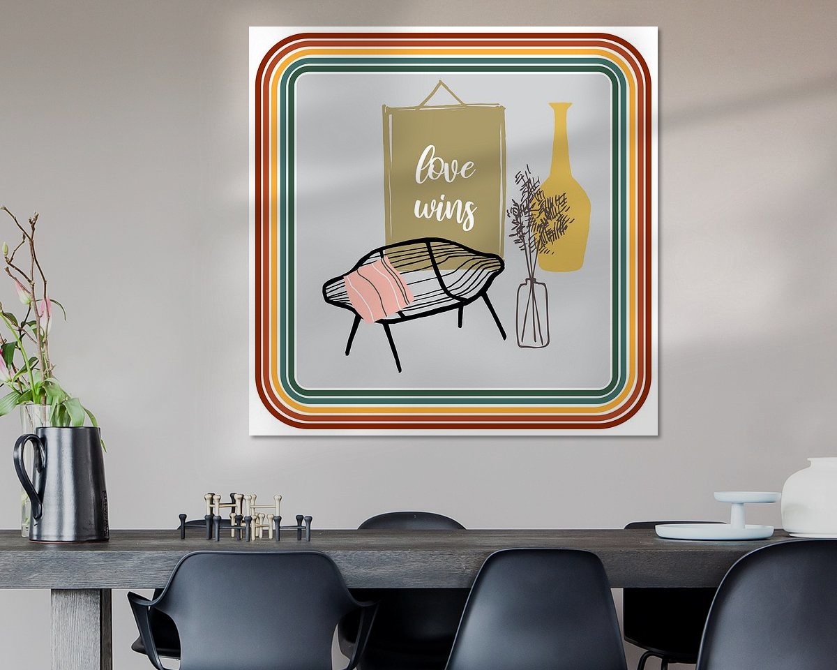 Voorbeeld van het werk in een kamer