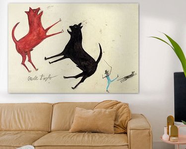 Voorbeeld van het werk in een kamer