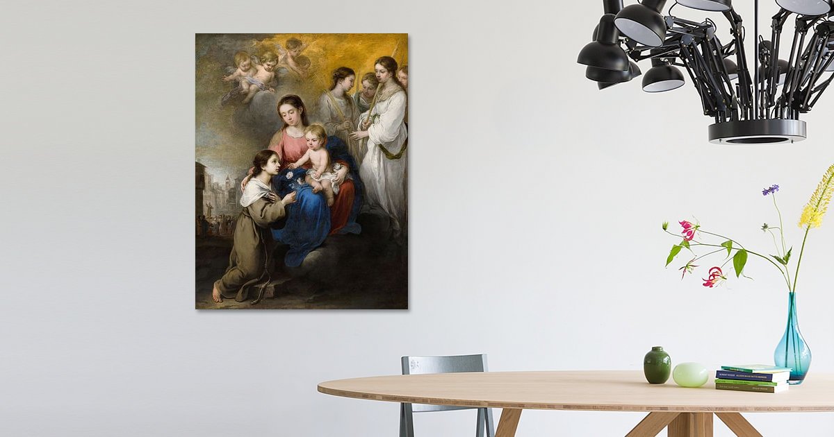 Bolome Esteban Murillo,De Maagd en het Kind met de Heilige Roos op ...
