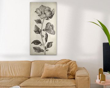 Botanische Wandkunst, Overlord Blume, schmale Leinwand