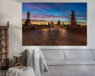 Zonsopkomst Karlsbrug Praag van Peter Zendman