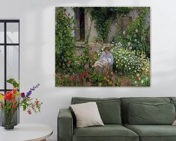 Camille Pissarro,Moeder en kind in de bloemen