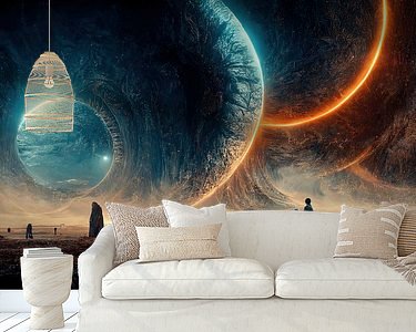 Voorbeeld van het werk in een kamer