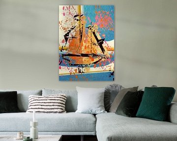 Sailing X 2 boot collage van Groothuizen Foto Art