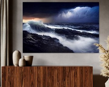 Storm aan de kust van Maarten Knops