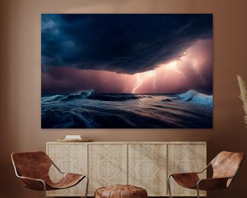 Storm at sea with lightning. Part 3 by Maarten Knops