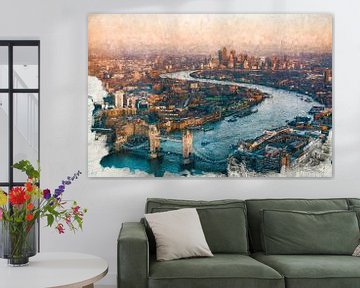 Painted London Skyline by Arjen Roos