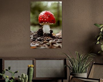 Fly agaric - Mushroom red with white dots by Jessica Dillema