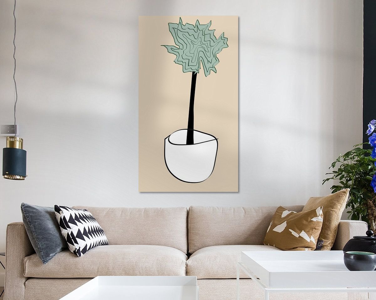 Voorbeeld van het werk in een kamer