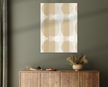 Abstract Bauhaus shapes sand colors by FRESH Fine Art