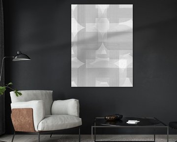 Abstrakte Bauhaus Formen Grau von FRESH Fine Art