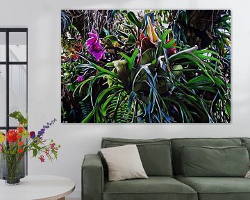 Staghornvaren en orchideeën Fantasietuin van Dorothy Berry-Lound