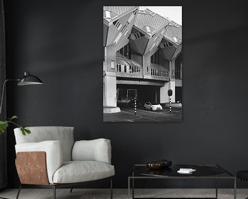 Kubuswoningen I Zwart Wit I Moderne Architectuur I Analoge fotografie van Floris Trapman