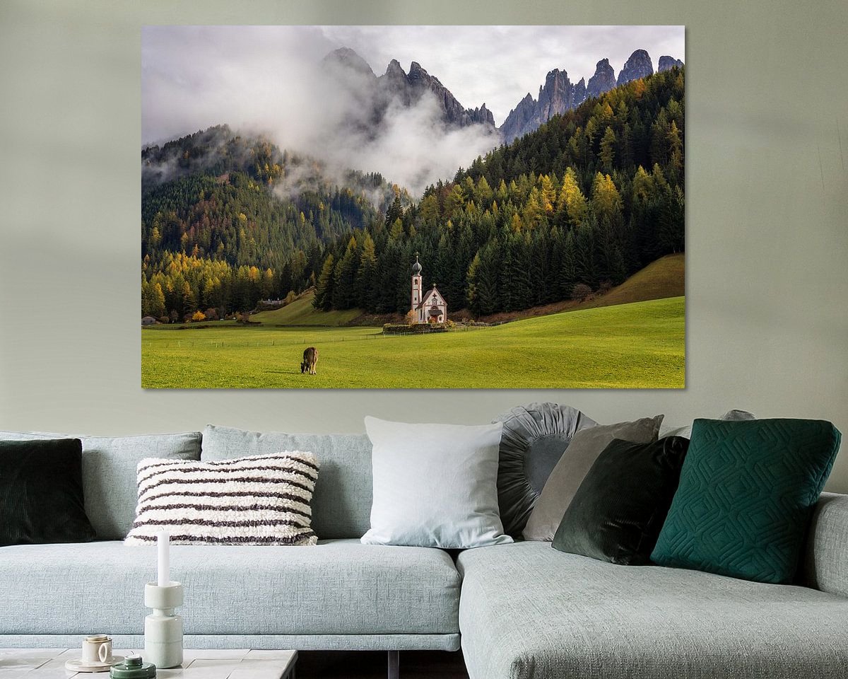 Voorbeeld van het werk in een kamer