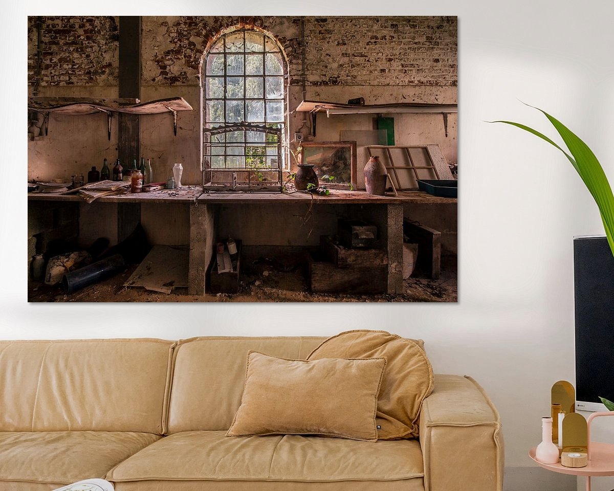 Voorbeeld van het werk in een kamer