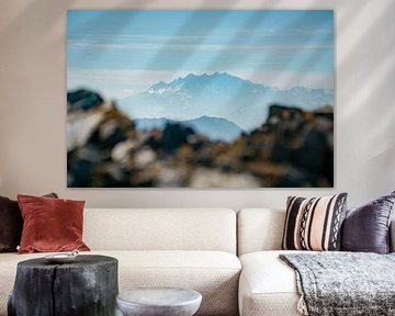 Blick vom Monte Limidario Gridone auf die Dufourspitze Aostatal von Leo Schindzielorz