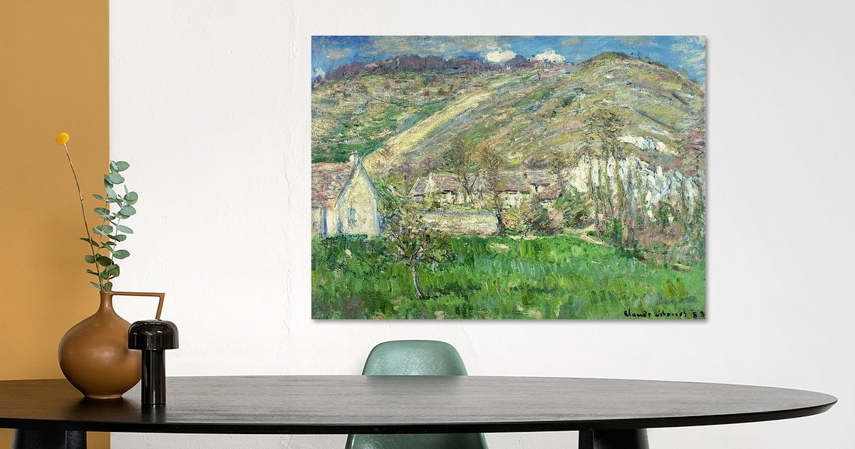 KWAY Leinwanddruck „Klippen Bei Pourville“ Von Claude Monet – Wandbild Ungerahmt, 30x45 Cm – Landschafts-Kunst Fürs Zuhause