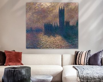 Claude Monet,Huizen van het Parlement, stormachtige lucht