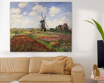 Claude Monet,Champs de tulipes avec le moulin de Rijnsburg