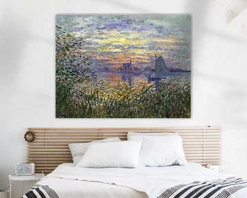 Claude Monet,Vue de la mer avec coucher de soleil