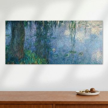 Claude Monet,Water Lilies Morning with Weeping Willows,2