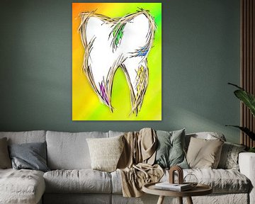 Tanden schilderen. Tandarts, pediatrische tandarts, tandheelkunde, tandartspraktijk van SergeivoArt
